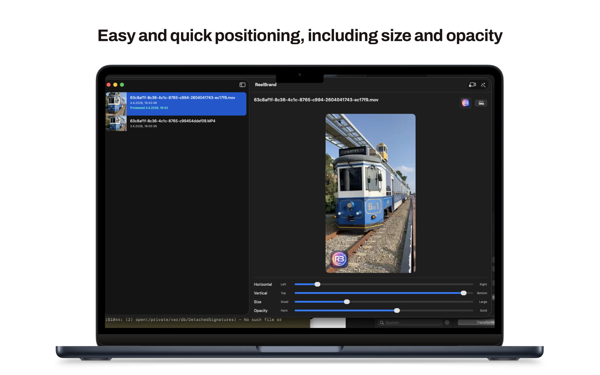 Reel Brand macOS interface preview
